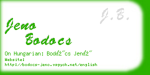 jeno bodocs business card